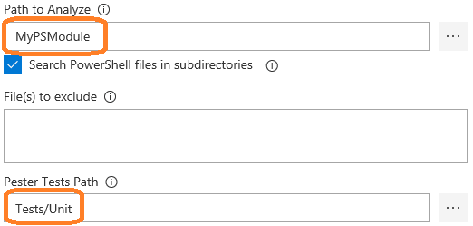 Source code and tests paths